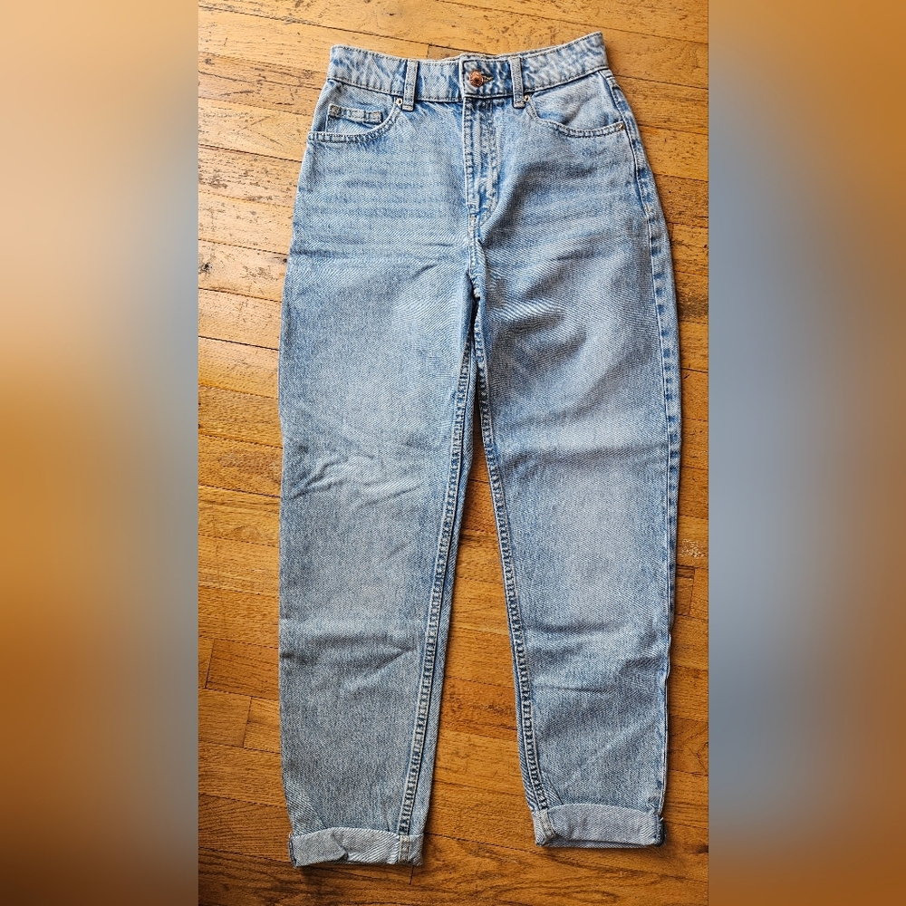 Bershka Denim Light Blue Mom Jeans Sz 2